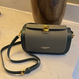 Gray and Green Crossbody Bag